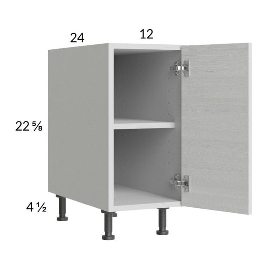 RTA Euro White Grain 12" Full Height Door Desk Base Cabinet with 1 Finished End Panel