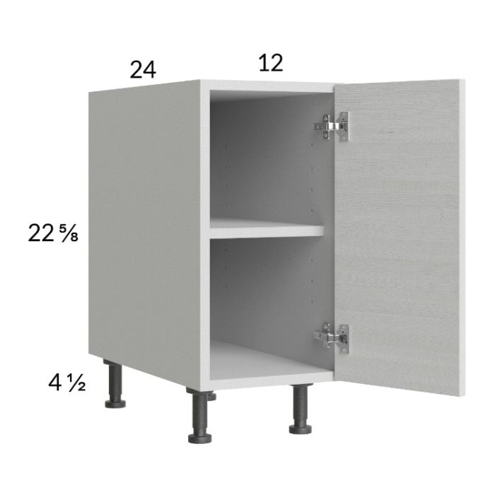 RTA Euro White Grain 12" Full Height Door Desk Base Cabinet