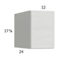 RTA Euro White Grain 12" x 17-5/8" x 24" Wall Cabinet with 1 Finished End Panel
