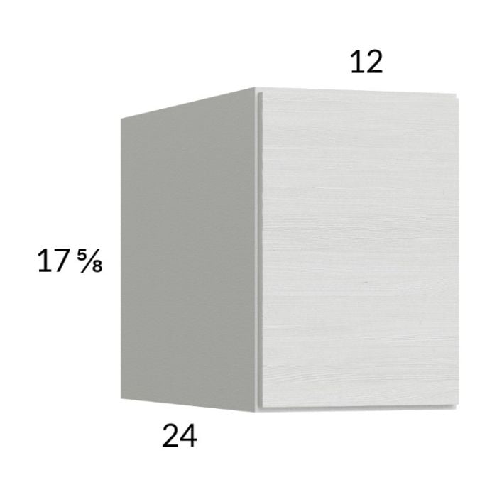 RTA Euro White Grain 12" x 17-5/8" x 24" Wall Cabinet with 1 Finished End Panel