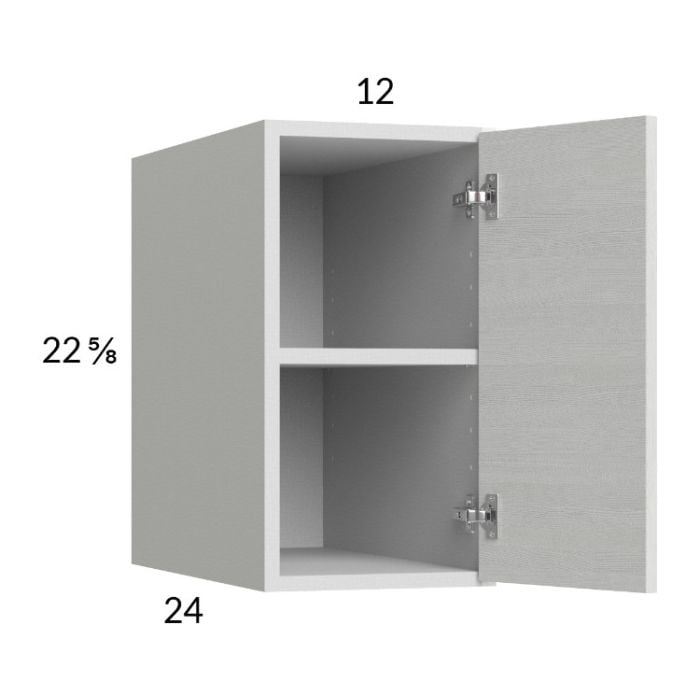 RTA Euro White Grain 12" x 22-5/8" x 24" Wall Cabinet with 1 Finished End Panel