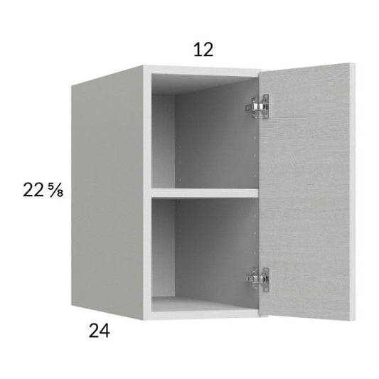 RTA Euro White Grain 12" x 22-5/8" x 24" Wall Cabinet with 1 Finished End Panel