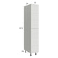 RTA Euro White Grain 12" x 71-1/4" Open Utility Cabinet with 1 Door and 1 Finished End Panel