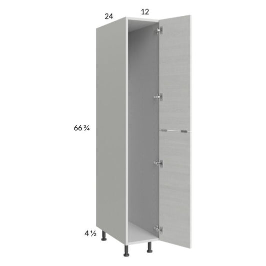 RTA Euro White Grain 12" x 71-1/4" Open Utility Cabinet with 1 Door and 2 Finished End Panels