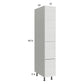 RTA Euro White Grain 12" x 71-1/4" Utility Cabinet with 1 Door, 2 Drawers and 1 Inner Drawer