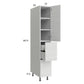 RTA Euro White Grain 12" x 71-1/4" Utility Cabinet with 1 Door, 2 Drawers and 1 Inner Drawer