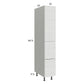 RTA Euro White Grain 12" x 71-1/4" Utility Cabinet with 1 Door and 2 Drawers and 1 Finished End Panel