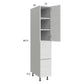 RTA Euro White Grain 12" x 71-1/4" Utility Cabinet with 1 Door and 2 Drawers and 1 Finished End Panel