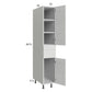 RTA Euro White Grain 12" x 71-1/4" Utility Cabinet with 2 Doors and 1 Drawer and 1 Finished End Panel