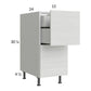 RTA Euro White Grain 15" 2-Drawer Base Cabinet with 1 Inner Drawer