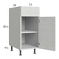 RTA Euro White Grain 15" Base Cabinet with 1 Finished End Panel