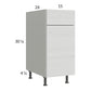 RTA Euro White Grain 15" Base Cabinet with Single Trashcan Pullout