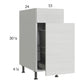 RTA Euro White Grain 15" Base Cabinet with Single Trashcan Pullout
