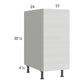 RTA Euro White Grain 15" Full Height Door Base Cabinet with Single Trashcan Pullout