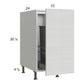 RTA Euro White Grain 15" Full Height Door Base Cabinet with Single Trashcan Pullout