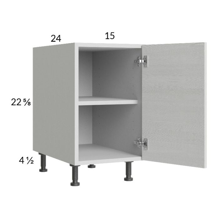 RTA Euro White Grain 15" Full Height Door Desk Base Cabinet with 2 Finished End Panels