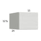 RTA Euro White Grain 15" x 12-5/8" x 24" Wall Cabinet with 1 Finished End Panel