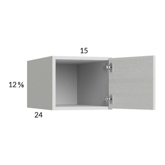 RTA Euro White Grain 15" x 12-5/8" x 24" Wall Cabinet with 1 Finished End Panel