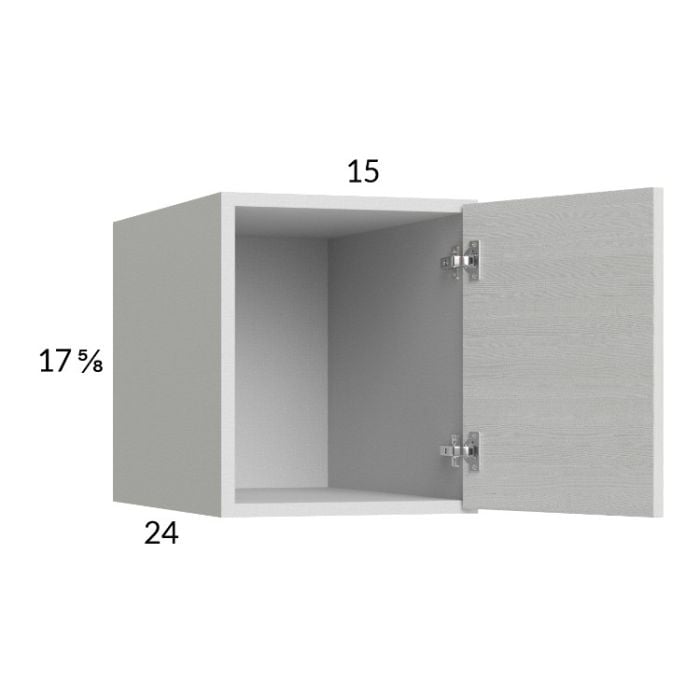 RTA Euro White Grain 15" x 17-5/8" x 24" Wall Cabinet with 1 Finished End Panel