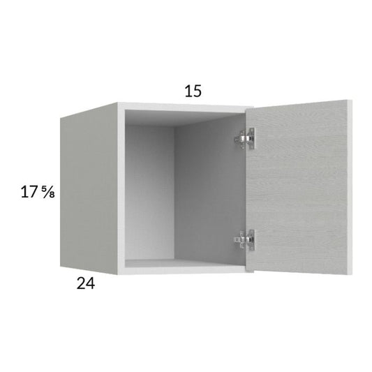 RTA Euro White Grain 15" x 17-5/8" x 24" Wall Cabinet with 1 Finished End Panel