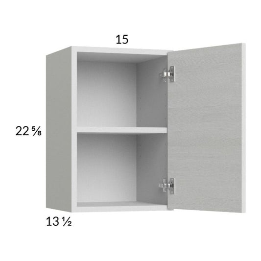 RTA Euro White Grain 15" x 22-5/8" Wall Cabinet with 1 Finished End Panel