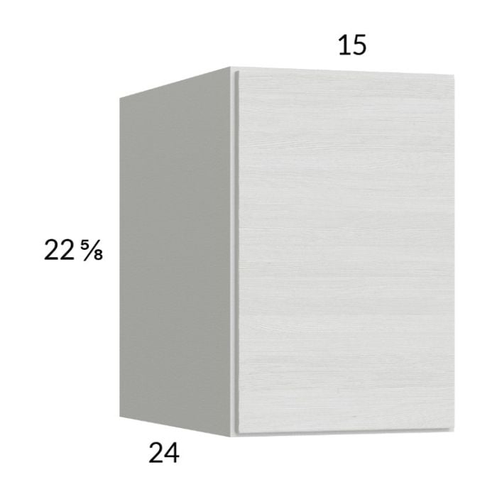 RTA Euro White Grain 15" x 22-5/8" x 24" Wall Cabinet with 1 Finished End Panel