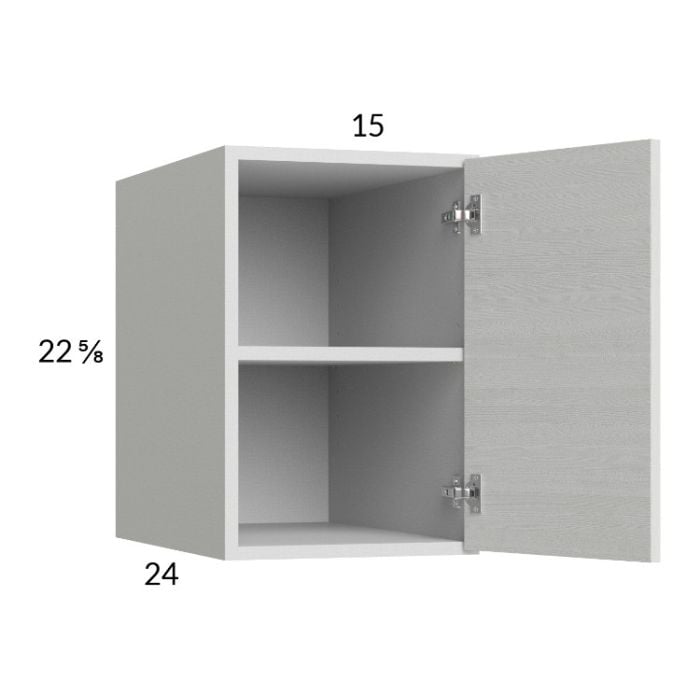 RTA Euro White Grain 15" x 22-5/8" x 24" Wall Cabinet with 1 Finished End Panel