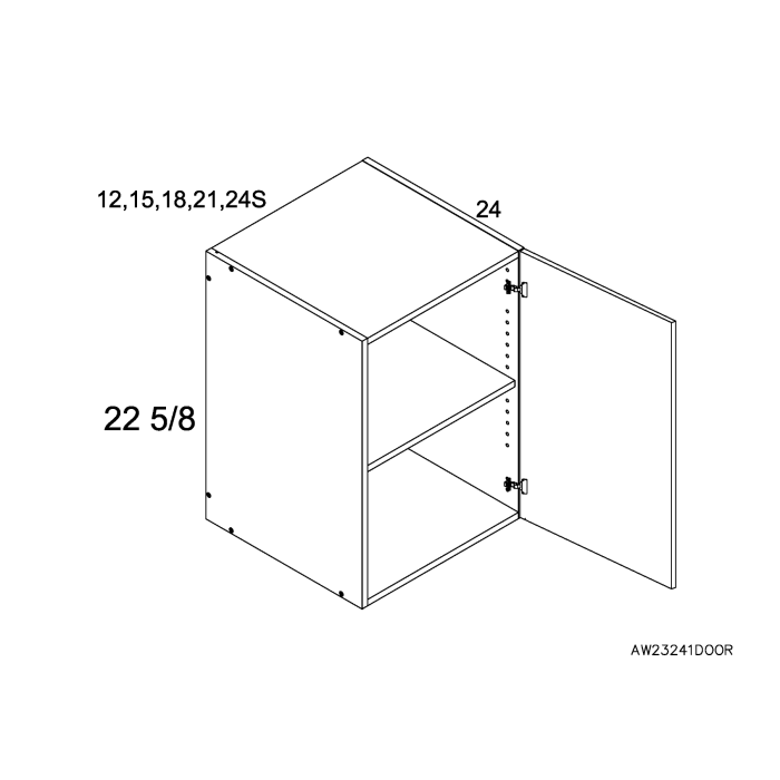 RTA Euro White Grain 15" x 22-5/8" x 24" Wall Cabinet with 2 Finished End Panels