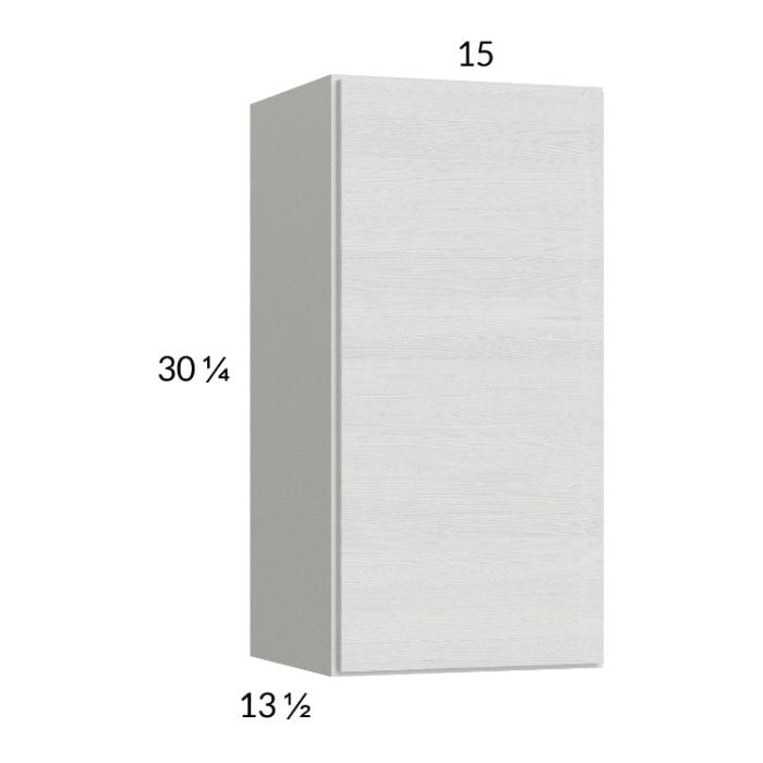 RTA Euro White Grain 15" x 30-1/4" Wall Cabinetwith 1 Finished End Panell
