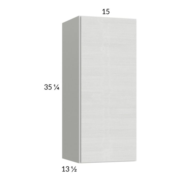 RTA Euro White Grain 15" x 35-1/4" Wall Cabinet with 1 Finished End Panel
