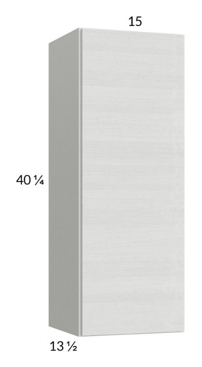 RTA Euro White Grain 15" x 40-1/4" Wall Cabinet with 1 Finished End Panel