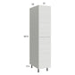 RTA Euro White Grain 15" x 71-1/4" Open Utility Cabinet with 1 Door
