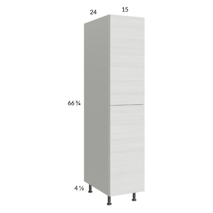 RTA Euro White Grain 15" x 71-1/4" Open Utility Cabinet with 1 Door