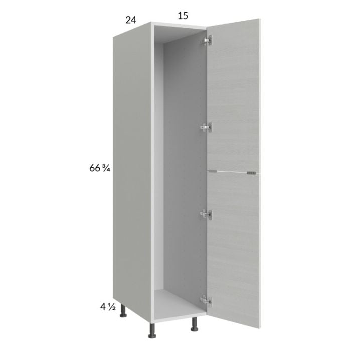 RTA Euro White Grain 15" x 71-1/4" Open Utility Cabinet with 1 Door