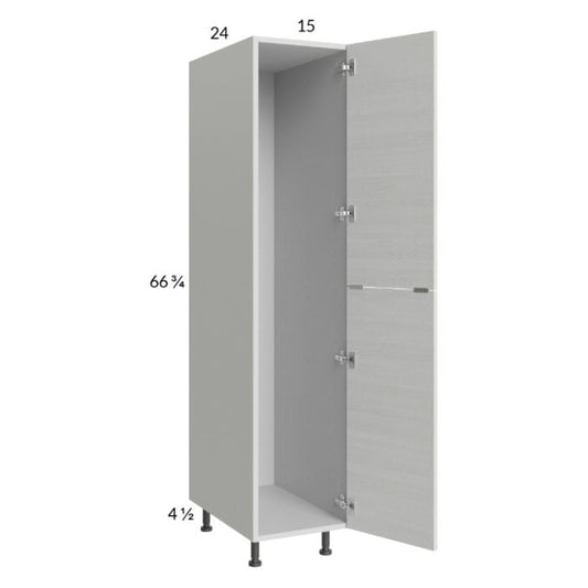 RTA Euro White Grain 15" x 71-1/4" Open Utility Cabinet with 1 Door