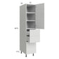 RTA Euro White Grain 15" x 71-1/4" Utility Cabinet with 1 Door, 2 Drawers and 1 Inner Drawer and 1 Finished End Panel