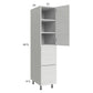 RTA Euro White Grain 15" x 71-1/4" Utility Cabinet with 1 Door and 2 Drawers and 2 Finished End Panels