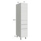 RTA Euro White Grain 15" x 71-1/4" Utility Cabinet with 1 Door and 3 Drawers