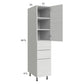 RTA Euro White Grain 15" x 71-1/4" Utility Cabinet with 1 Door and 3 Drawers and 2 Finished End Panels