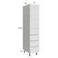 RTA Euro White Grain 15" x 71-1/4" Utility Cabinet with 1 Door and 4 Drawers and 2 Finished End Panels