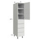 RTA Euro White Grain 15" x 71-1/4" Utility Cabinet with 1 Door and 4 Drawers with 1 Finished End Panel