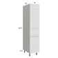 RTA Euro White Grain 15" x 71-1/4" Utility Cabinet with 2 Doors and 1 Drawer and 1 Finished End Panel