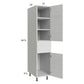 RTA Euro White Grain 15" x 71-1/4" Utility Cabinet with 2 Doors and 1 Drawer and 2 Finished End Panels