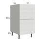 RTA Euro White Grain 18" 2-Drawer Base Cabinet with 1 Inner Drawer and 2 Finished End Panels