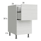 RTA Euro White Grain 18" 2-Drawer Base Cabinet with 1 Inner Drawer and 2 Finished End Panels