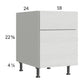 RTA Euro White Grain 18" 2-Drawer Desk Base Cabinet