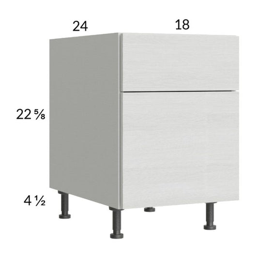 RTA Euro White Grain 18" 2-Drawer Desk Base Cabinet