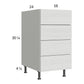 RTA Euro White Grain 18" 4-Drawer Base Cabinet with 1 Finished End Panel