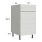 RTA Euro White Grain 18" Base Cabinet with Double Trashcan Pullout