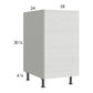 RTA Euro White Grain 18" Full Height Door Base Cabinet with 2 Finished End Panels